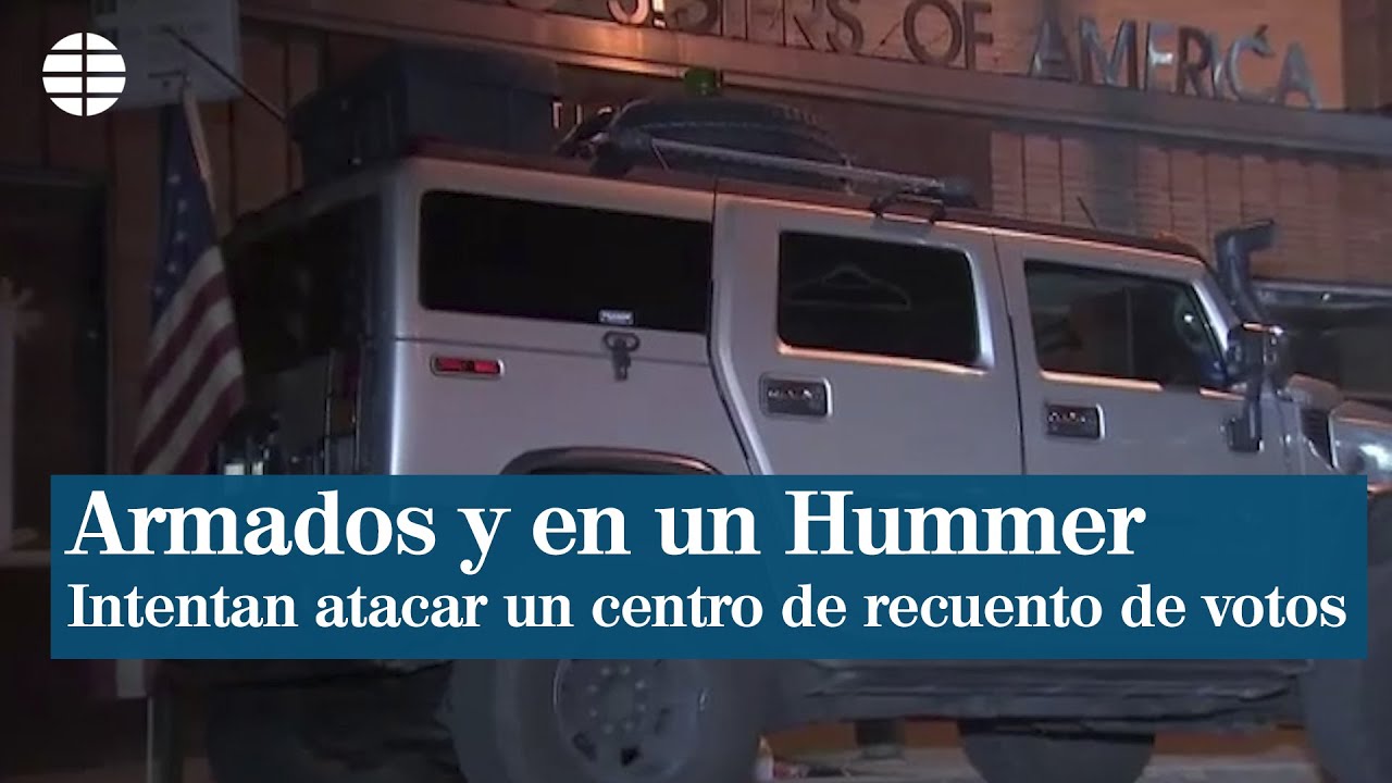 Dos hombres armados pretendían atacar un centro de recuento de votos con un Hummer