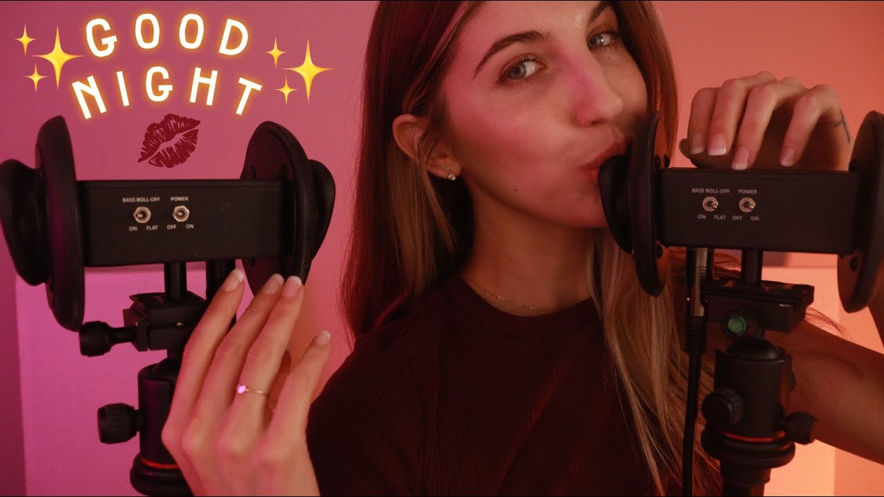 Double 3Dio Goodnight Kisses (ASMR) ♡ Soft & Gentle for Sleep  ♡