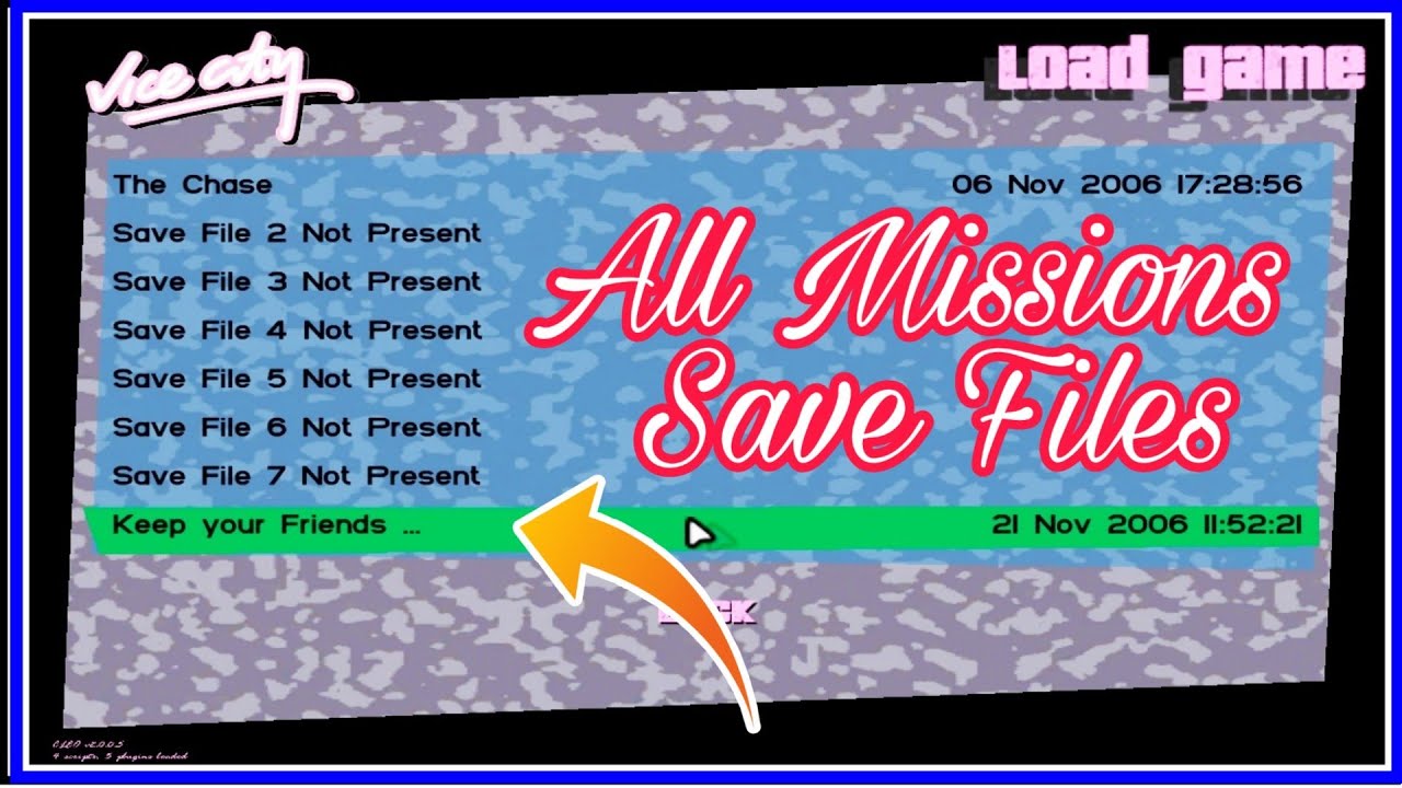 Download All Missions Save Files of GTA Vice City PC