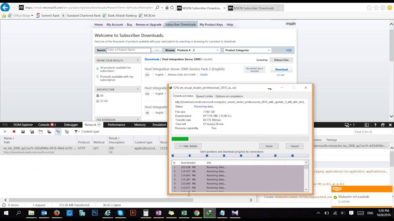 Download MSDN software through IDM