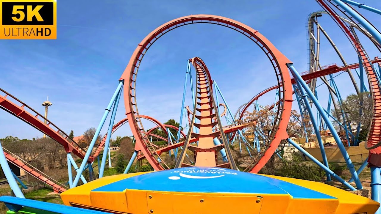Dragon Khan POV 5K 8 INVERSION B&M Looper! PortAventura, Spain