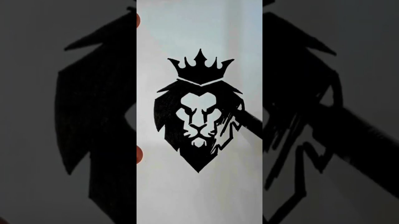 Draw lion king tattoo||KACHO DRAWING||10k views #viral #shorts
