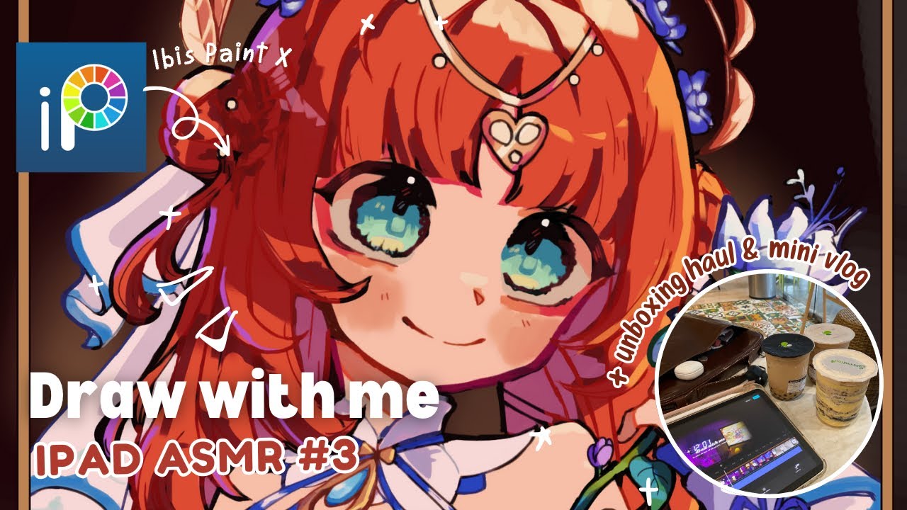 draw with me🌷: nilou 🌊┊IPAD ASMR #3┊Full Art Process┊Ibis Paint X┊unboxing haul & mini vlog