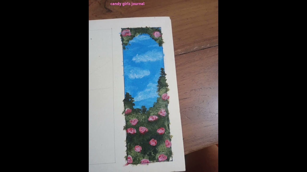 drawing a simple and easy art. For beginners #scenerypainting #candygirls