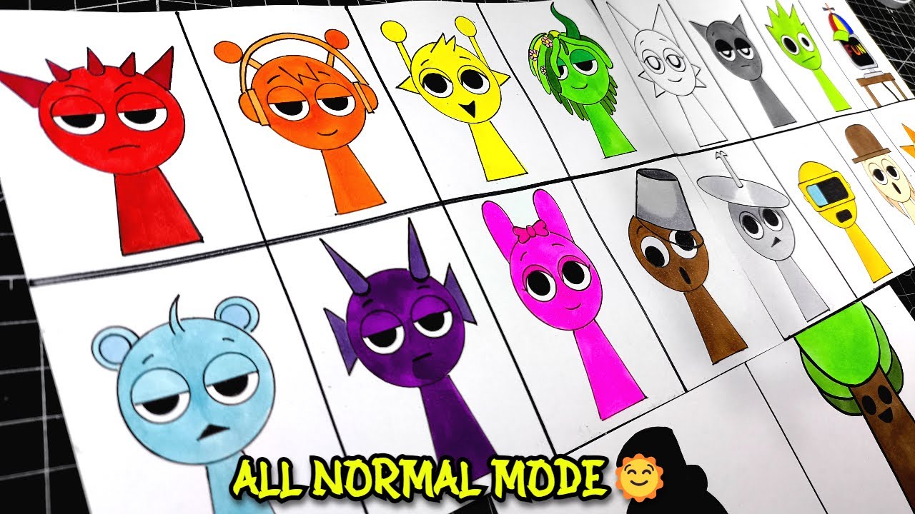 Drawing ALL the CHARACTERS of INCREDIBOX SPRUNKI HORROR GAME ⚠️Incredibox Sprunki all normal mode