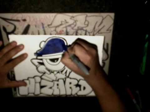 DRAWING GRAFFITI WIZARD (Speed Graffiti Drawing) - (Simple Drawing)