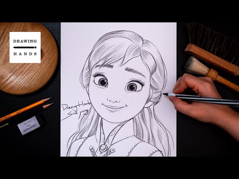 Drawing sketch Frozen2 - Anna [Drawing Hands]