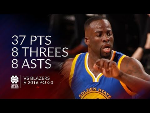Draymond Green 37 pts 8 threes 8 asts vs Blazers 2016 PO G3
