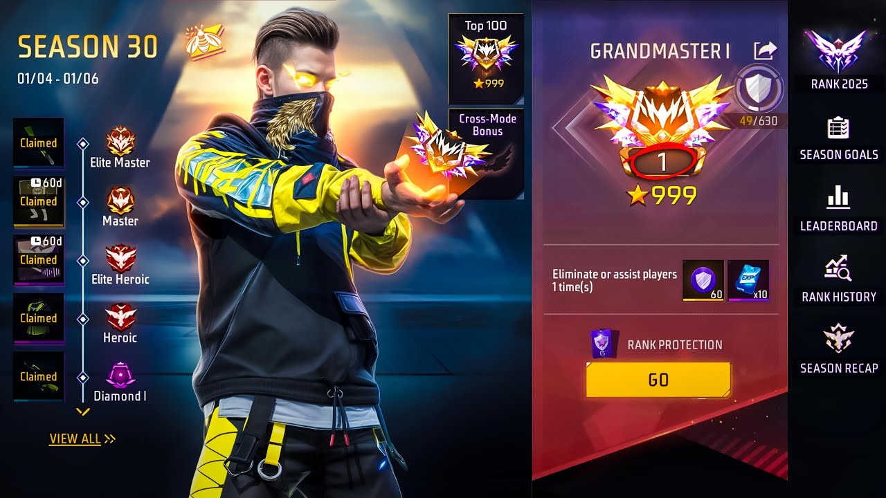 DREAM Grandmaster TOP-1 RANK Push: Free Fire