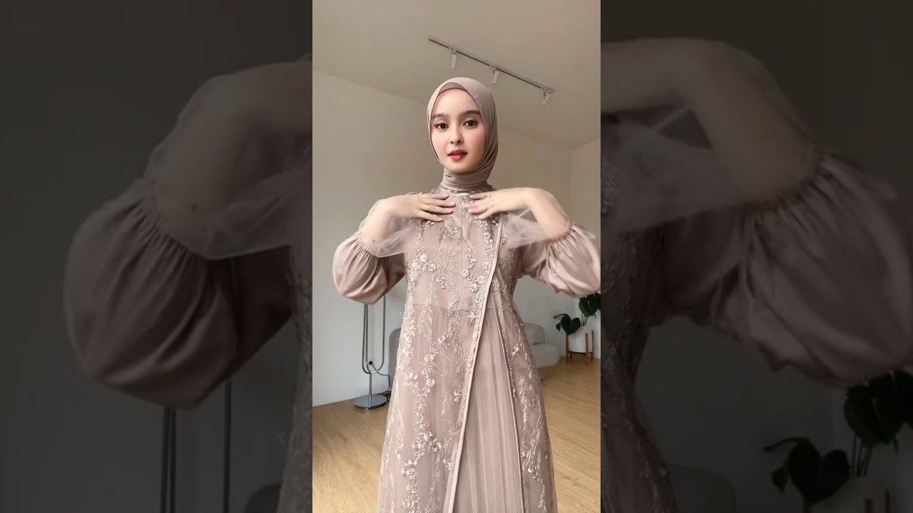 Dress brokat anti pasaran #ootdhijab #hijabstyle #shorts