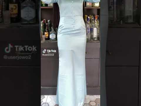 dress satin ketat licin