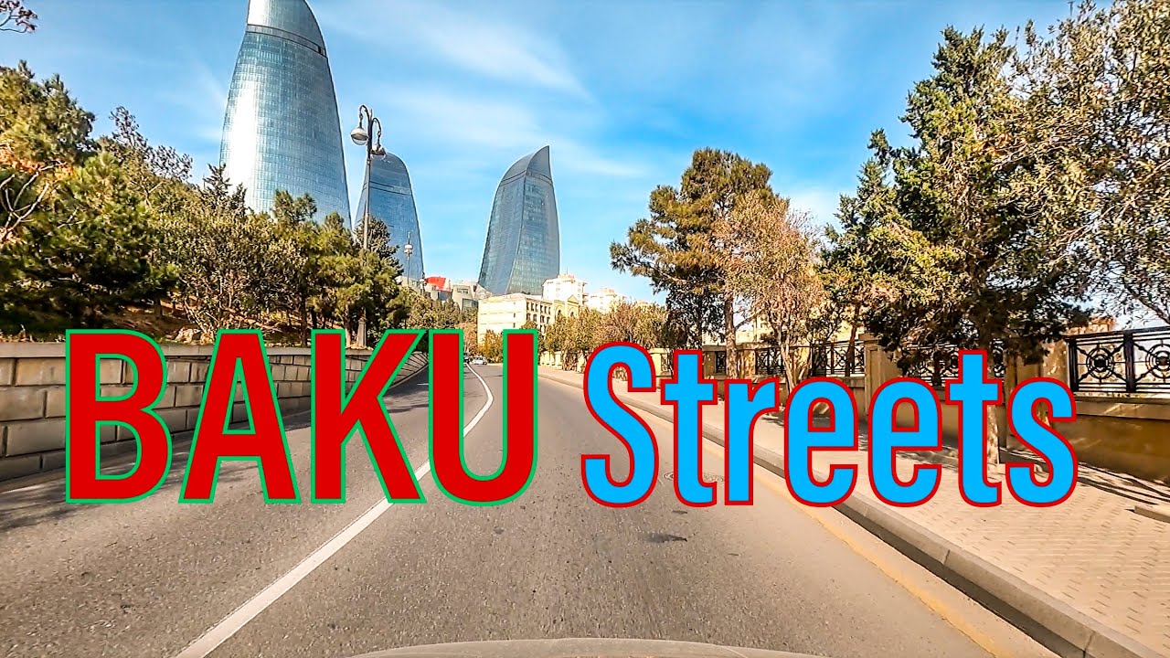 Driving BAKU Streets - Park Blvd - Parlament Ave - Azerbaijan