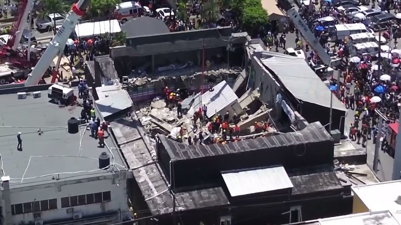 Drone footage shows extent of deadly roof collapse at Dominican Republic night club