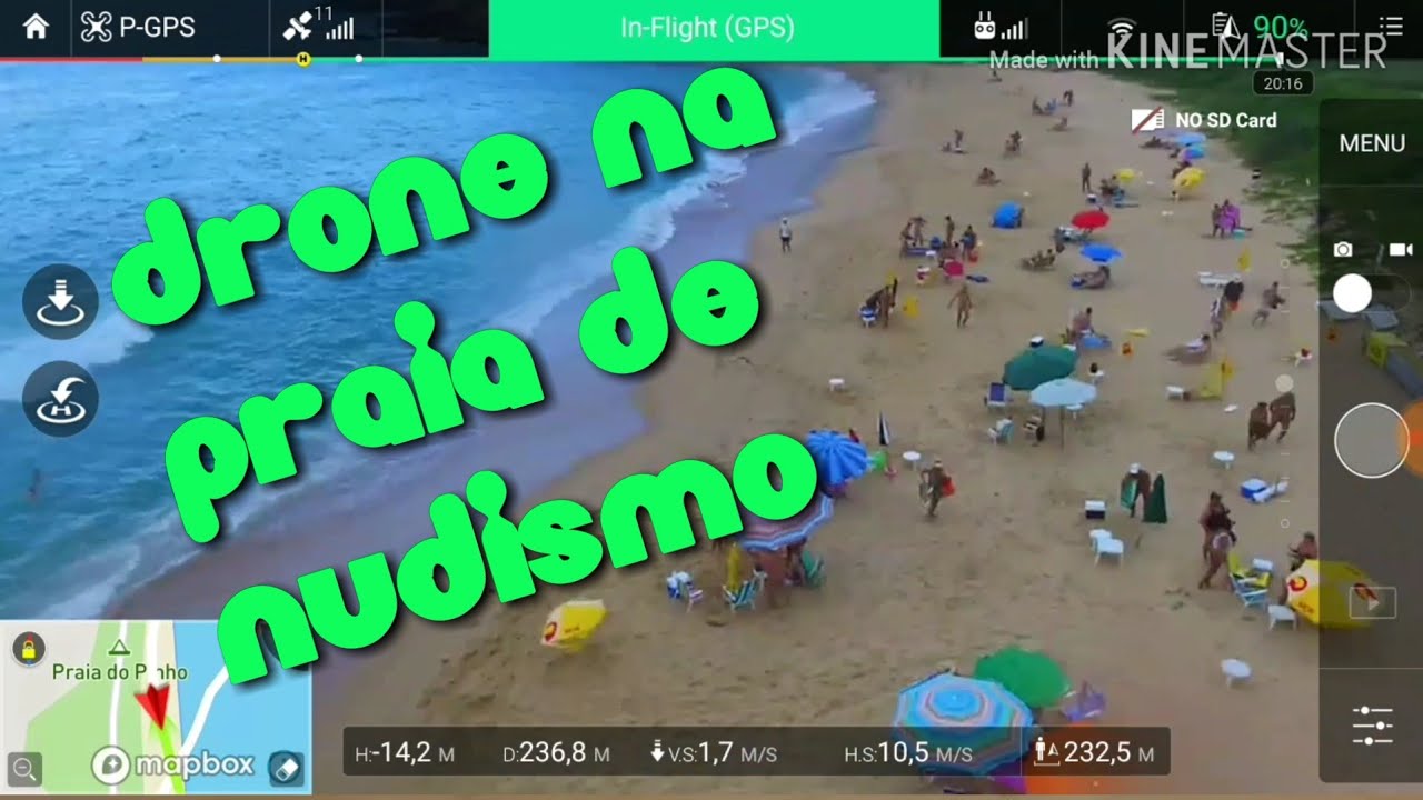 Drone na praia de nudismo - Proibido para menores