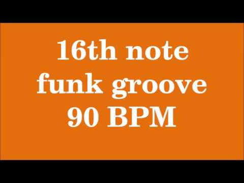 Drum Loop for Practice 16th note funk groove 90 bpm