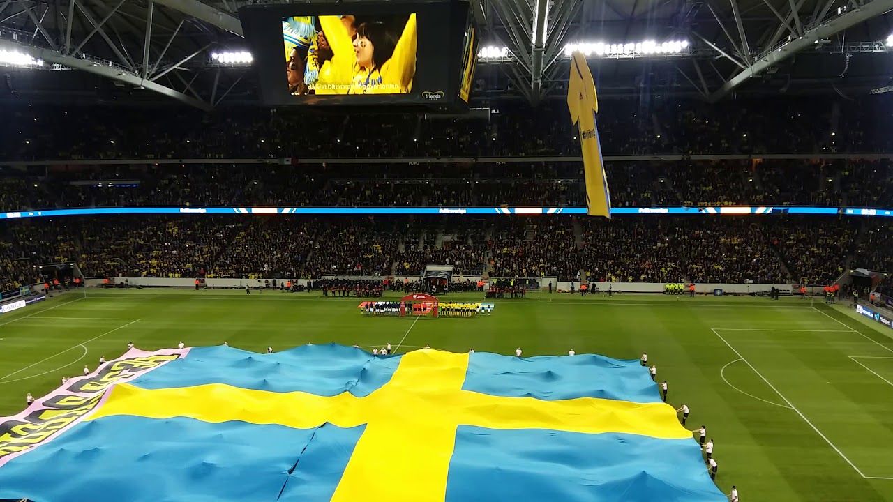 Du Gamla, Du Fria innför VM play-off Sverige-Italien 1-0 på Friends Arena 10. nov. 2017