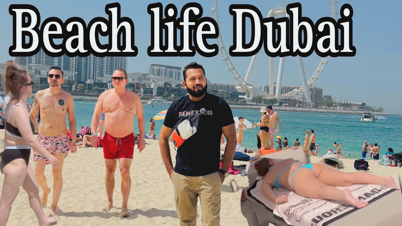 DUBAI BEACH LIFE 😲   DUBAI BIKINI BEACH 👙🌴 JUMEIRAH BEACH RESIDENCE DUBAI ☂ #jbr #dubai #beach