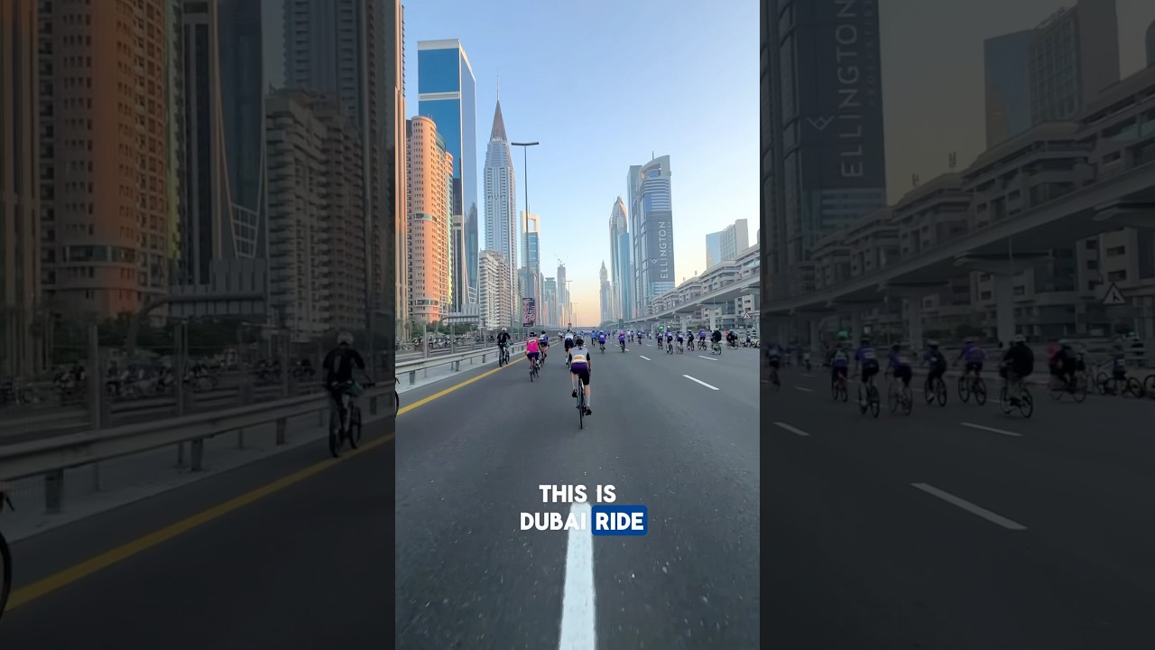 Dubai Ride - 37000 cyclists on the main highway of the city. Amazing cycling event! #dubai
