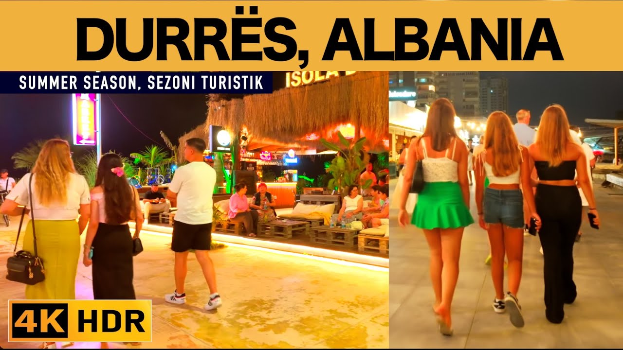 DURRES, ALBANIA - SUMMERTIME, WALK ON THE NEW CITY PROMENADE 2025 ASMR WALK