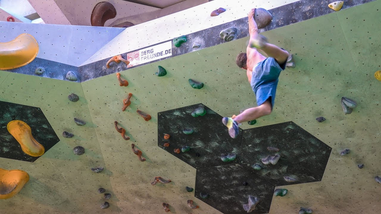 Dynos And Climbing At The Blockhelden Gym