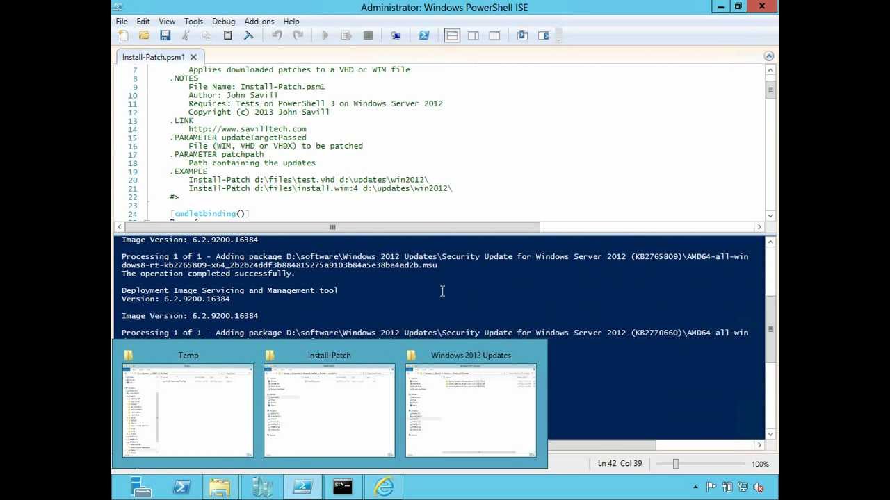 Easily install patches to a VHD or WIM file using this custom PowerShell script