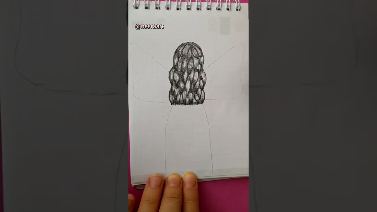 Easy Angel Girl Drawing. Basit melek kız çizimi. #shorts #easydrawing #creativeart #hairdrawing