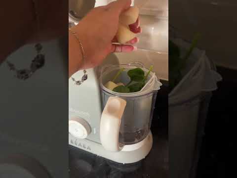 Easy Baby Food Puree Using Beaba BabyCook Solo - Blueberry Spinach Asian Pear Puree #Babyfood #puree