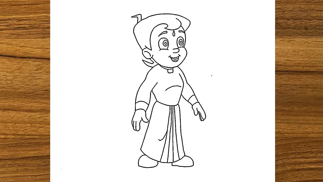 Easy Chhota bheem drawing easy - How to draw chhota bheem cartoon drawing easy steps