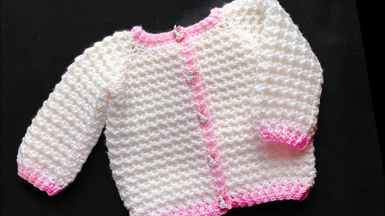 Easy Crochet Baby Cardigan Sweater or Jacket | Snow Drop Stitch Pattern | Full Step-by-Step Tutorial