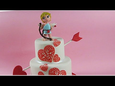 Easy Cupid Cake Topper for Valentine's Day - Delicious Sparkly Cakes