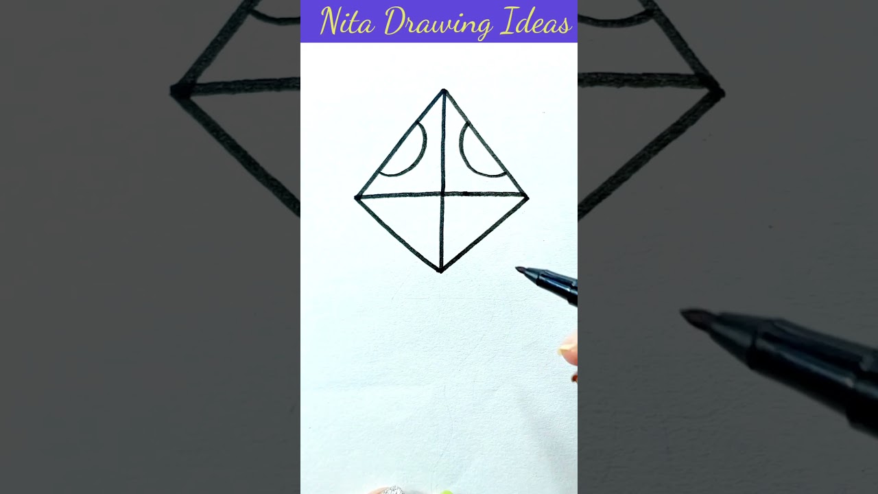 Easy kite Drawing with Number 4 // Numbers Drawing..