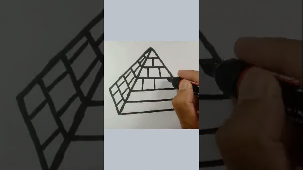 Easy Pyramid Drawing #pyramid #gizapyramid  #drawing #easy #ytshorts