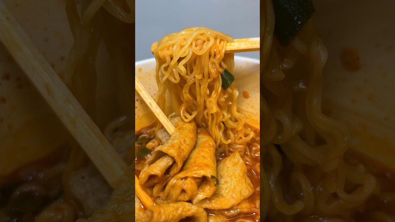eating oden cup noodles #asmr #koreanfood