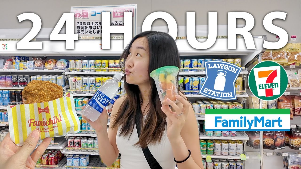 Eating ONLY Convenience Store Food in JAPAN for 24 HOURS 🇯🇵
