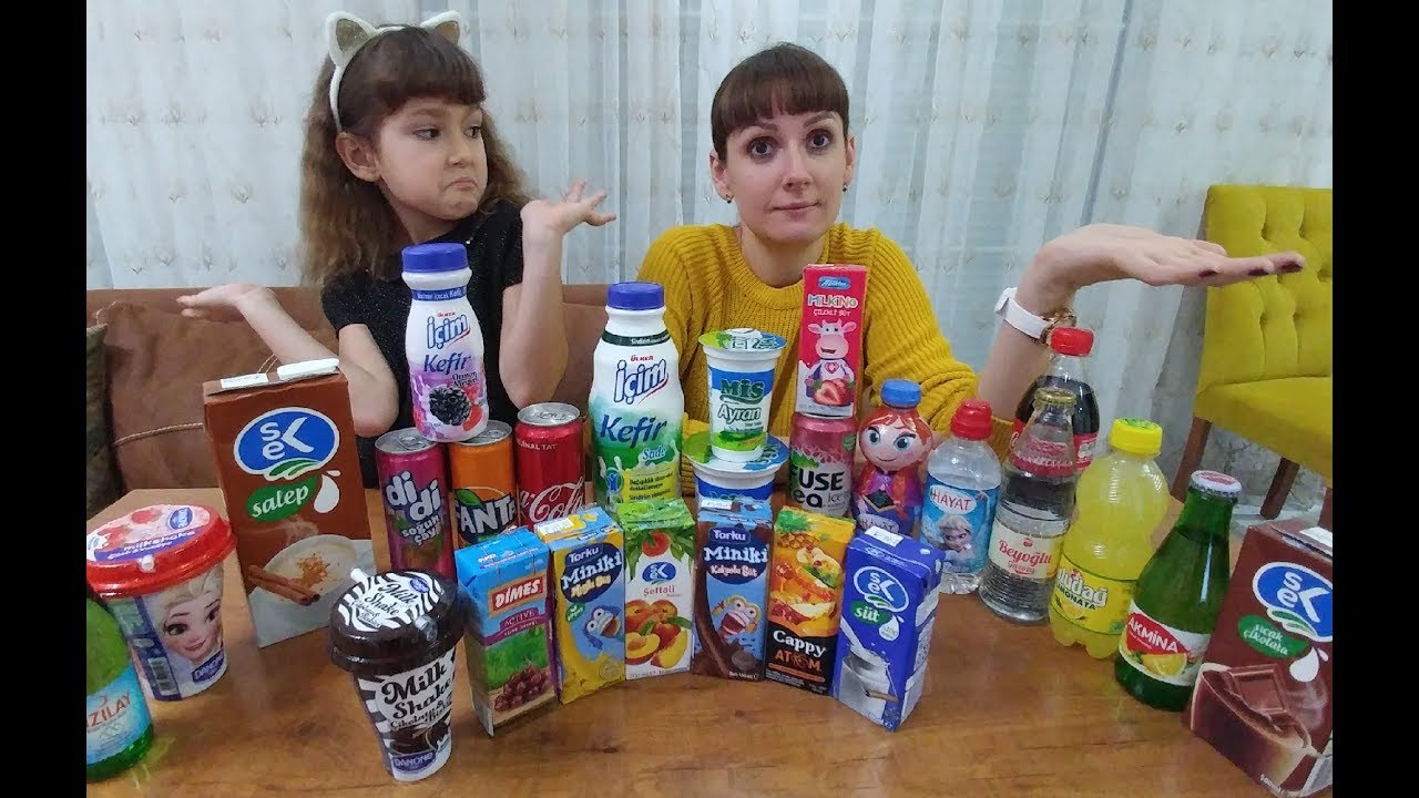 İÇECEK CHALLENGE YAPIYORUZ. ENÇOK İÇEN KAZANIR, AYRAN KEFİR SALEP SÜT ÇOK EĞLENDİK