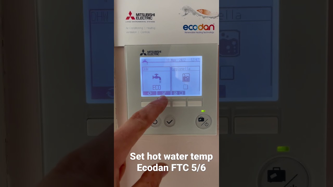 Ecodan FTC 5 FTC 6 Setting hot water temperature