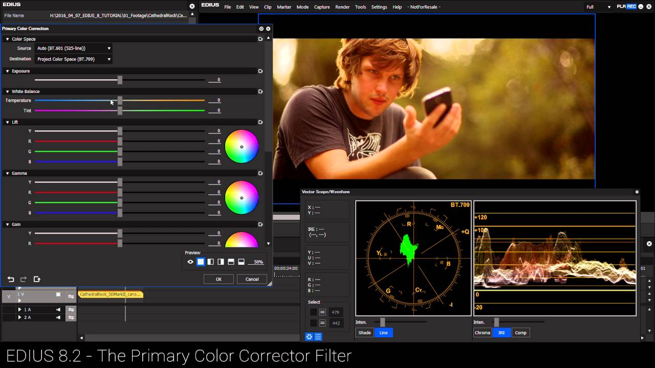 EDIUS 8.2 Tutorial -- PRIMARY COLOR CORRECTION