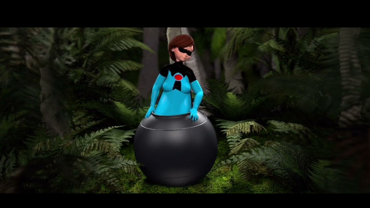 Elastigirl’s big belly stuck in pod for 10 minutes