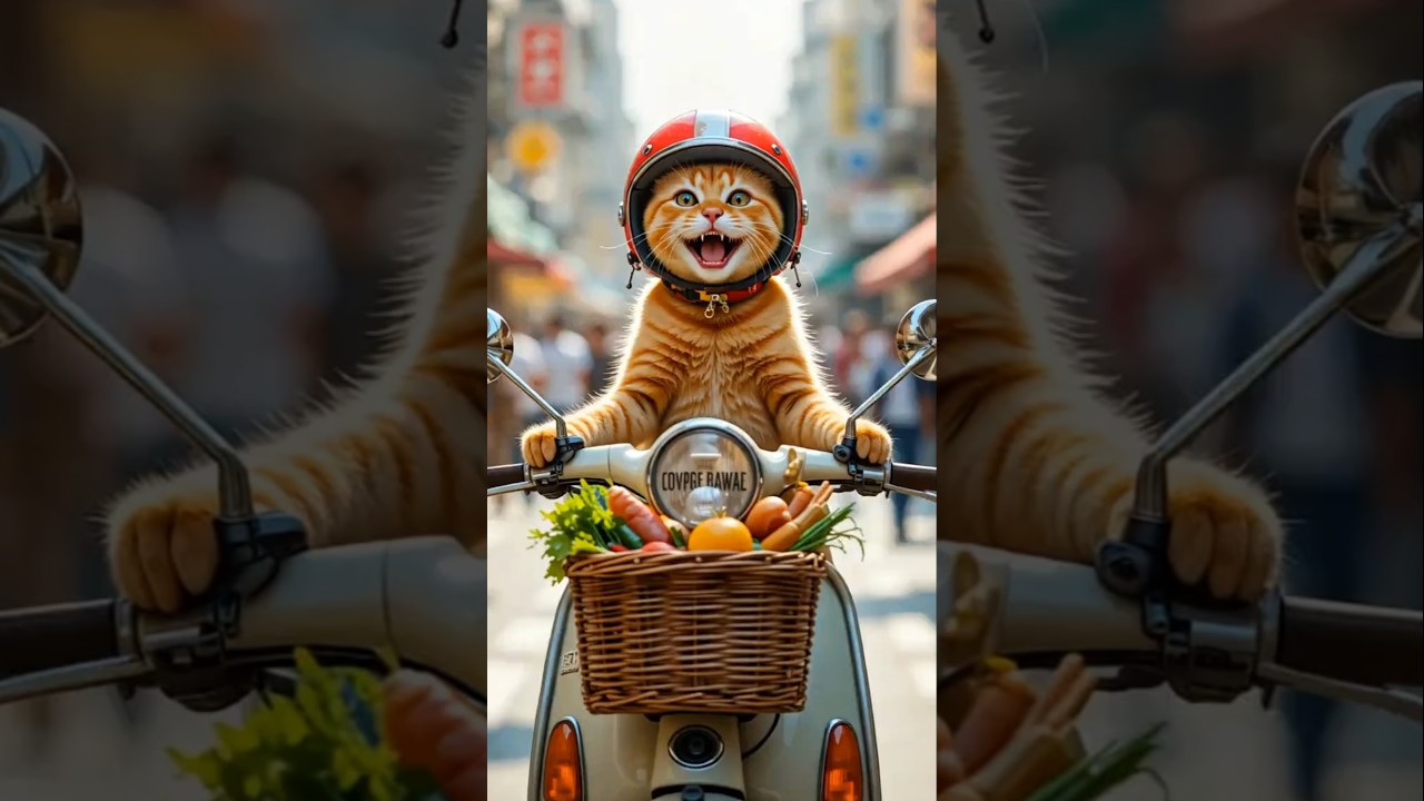 Eli the Cat Knows How to Shop and Cook #catcooking  #cute #funny #cutecat #cartoon