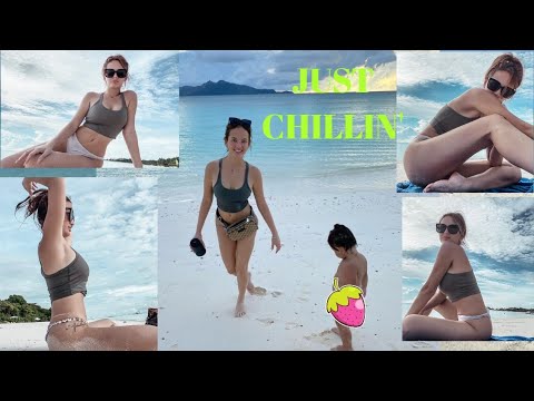 ELLEN ADARNA @ AMANPULO WITH HER SON ELIAS/JUST CHILLIN' AT THE BEACH