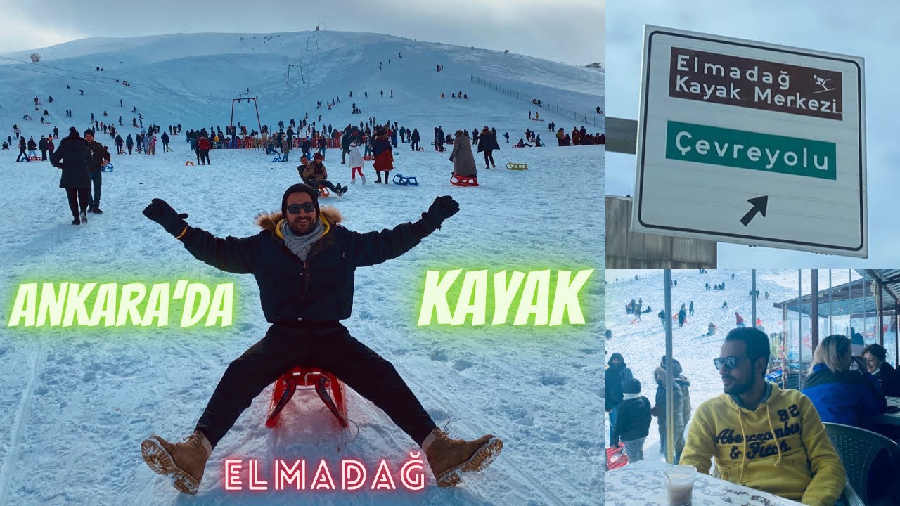 ELMADAĞ KAYAK MERKEZİ VLOG - Ankara’da Kayak ve Kızak Keyfi! Kar üzerinde Sucuk Ekmek #ankara
