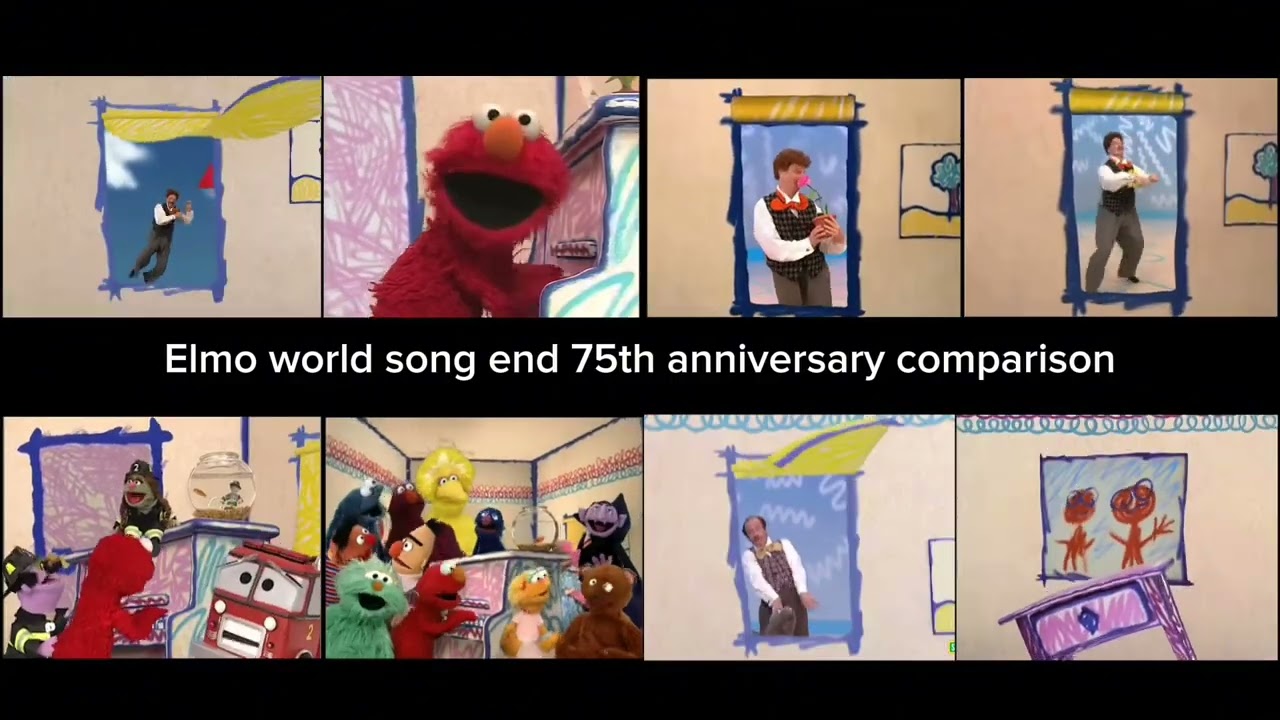 Elmo world song end 75th anniversary comparison