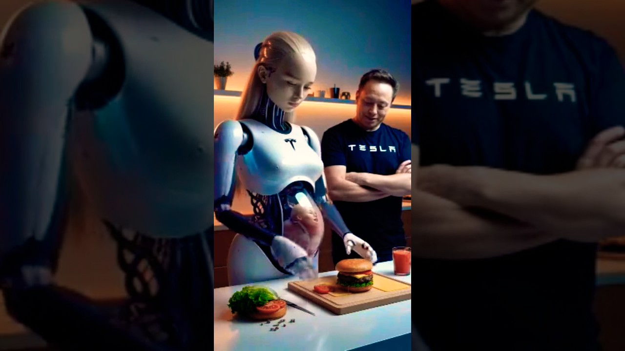  #ElonMusk #AIWife #RobotCooking #AIVideo #ViralContent #Tesla #FunnyAI #AestheticAI #FuturisticHumo
