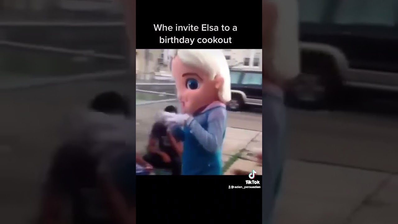 Elsa comes to a birthday cookout #shorts #memes