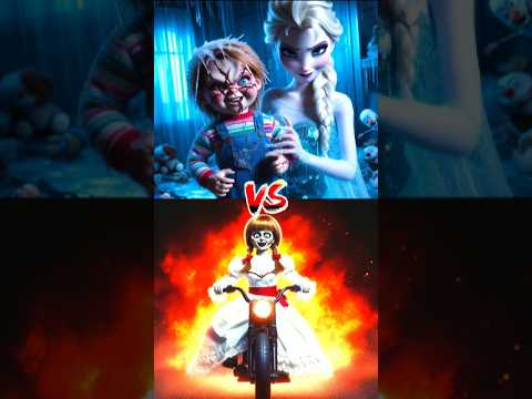 Elsa Vs Top 10 Horror characters 💪 #elsa #annabelle #pennywise #nun #chucky #ghostface #freddy )