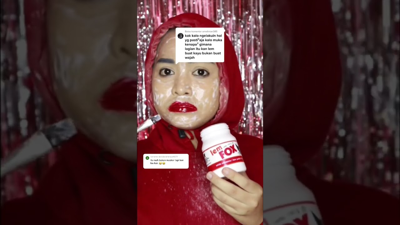 Emang gileee pernah maskeran pake lem fox😭🫵🏻
