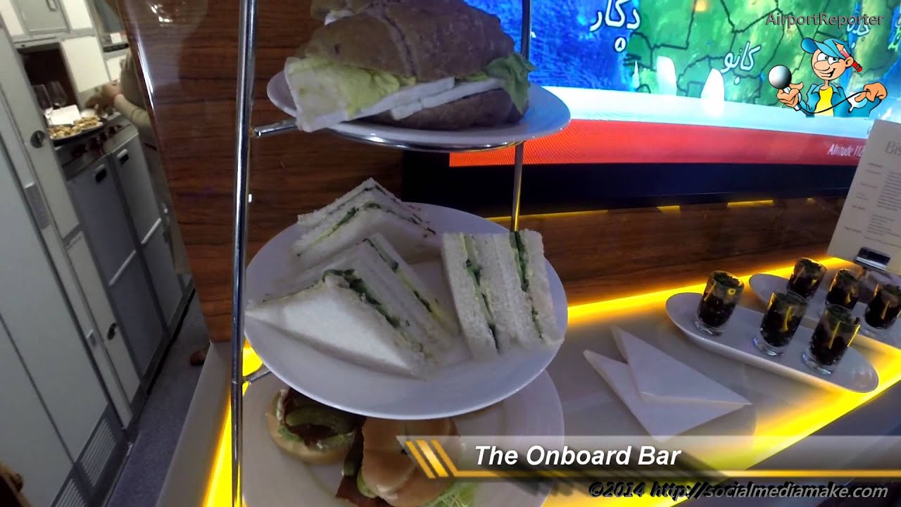 Emirates Business Class | Stairs to Paradise | Onboard Bistro Bar | A380-800 | EK18