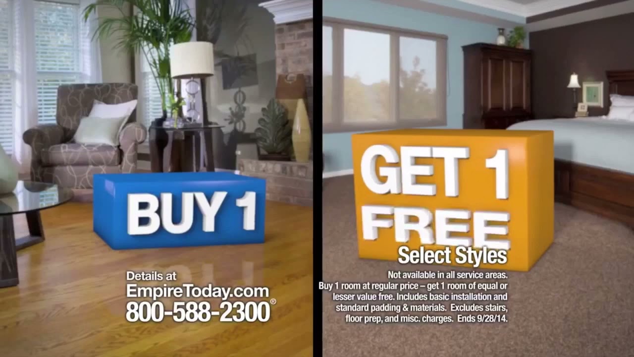 Empire Today Buy 1 Get 1 Free Sale Carpet Or Flooring Commercial 2014 15 Secs