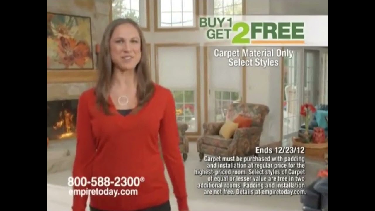 Empire Today Buy 1 Get 2 Free Sale Carpet Commercial 2012 15 Secs