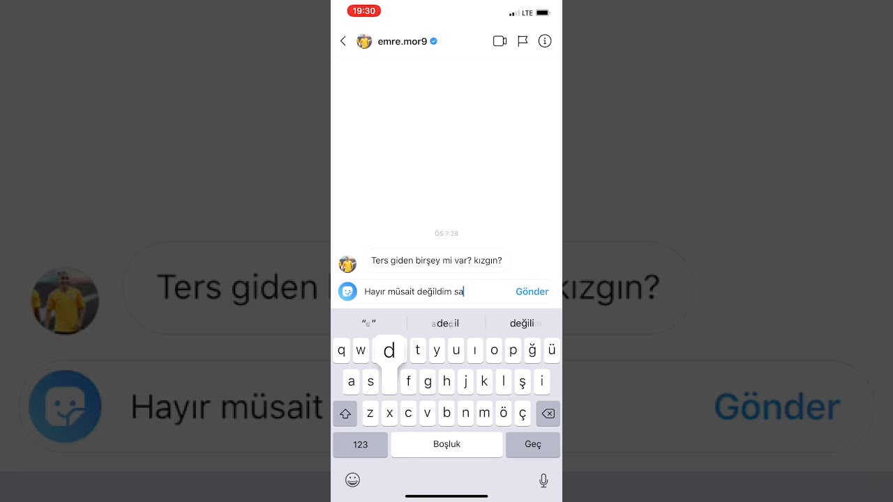 Emre Mor bu sefer de dm den Merve Taşkın'a yürüyor.